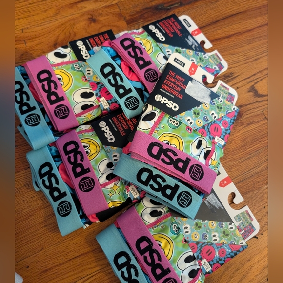 PSD Emoji Print Underwear Set - Pink and Blue - Picture 1 of 2